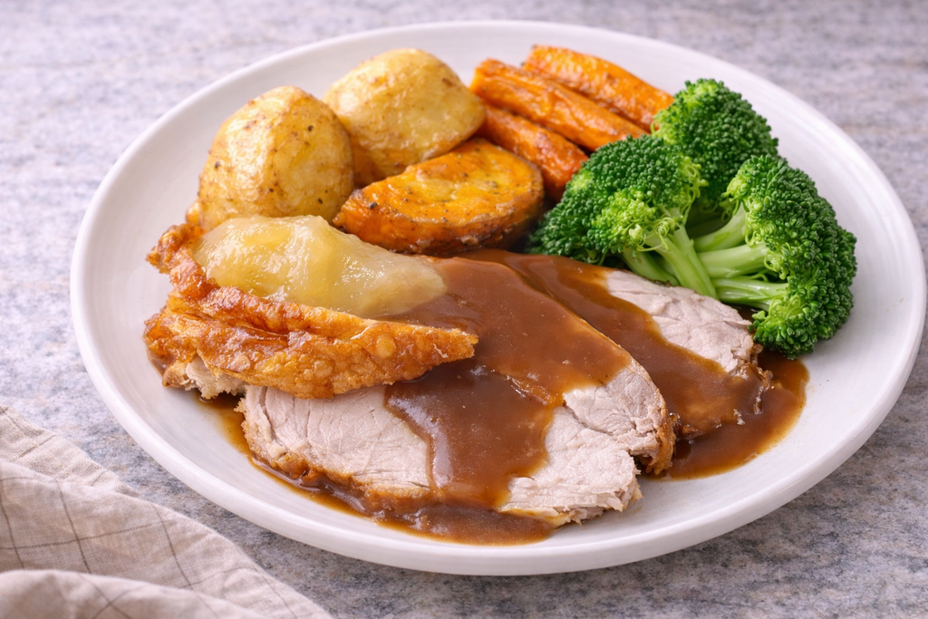 Roast Pork with All the Trimmings & Crispy Crackle