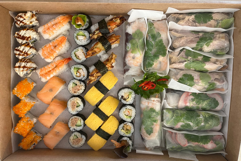 Assorted Sushi & Cold Rolls grazing Box – Copper Coast Chef